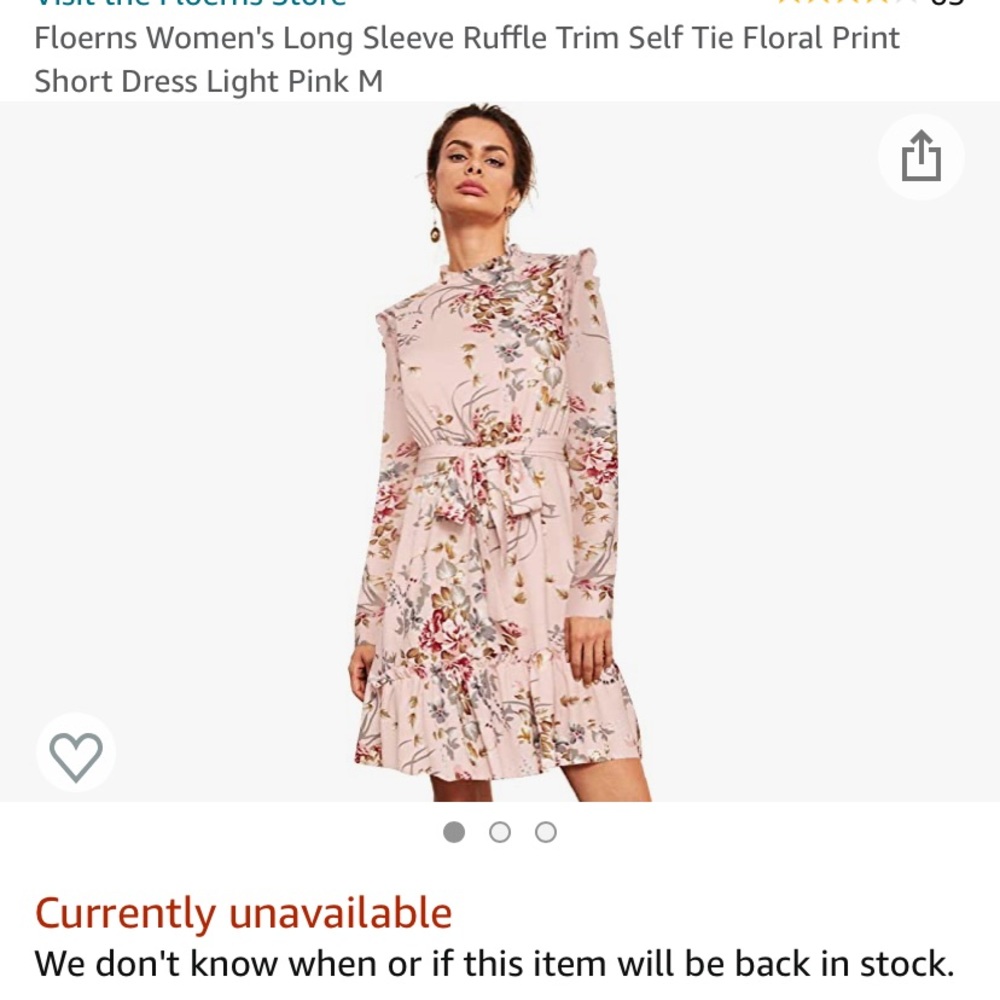 Long Sleeve Pink Floral Dress